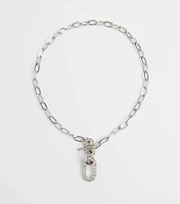 Cultivated Glam Rhinestone Chain-Link Necklace