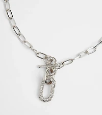Cultivated Glam Rhinestone Chain-Link Necklace
