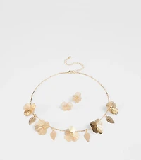 Season Of Bloom Flower Necklace And Earrings Set