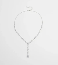 Luxe Glitz Cubic Zirconia Lariat Necklace