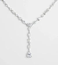 Luxe Glitz Cubic Zirconia Lariat Necklace