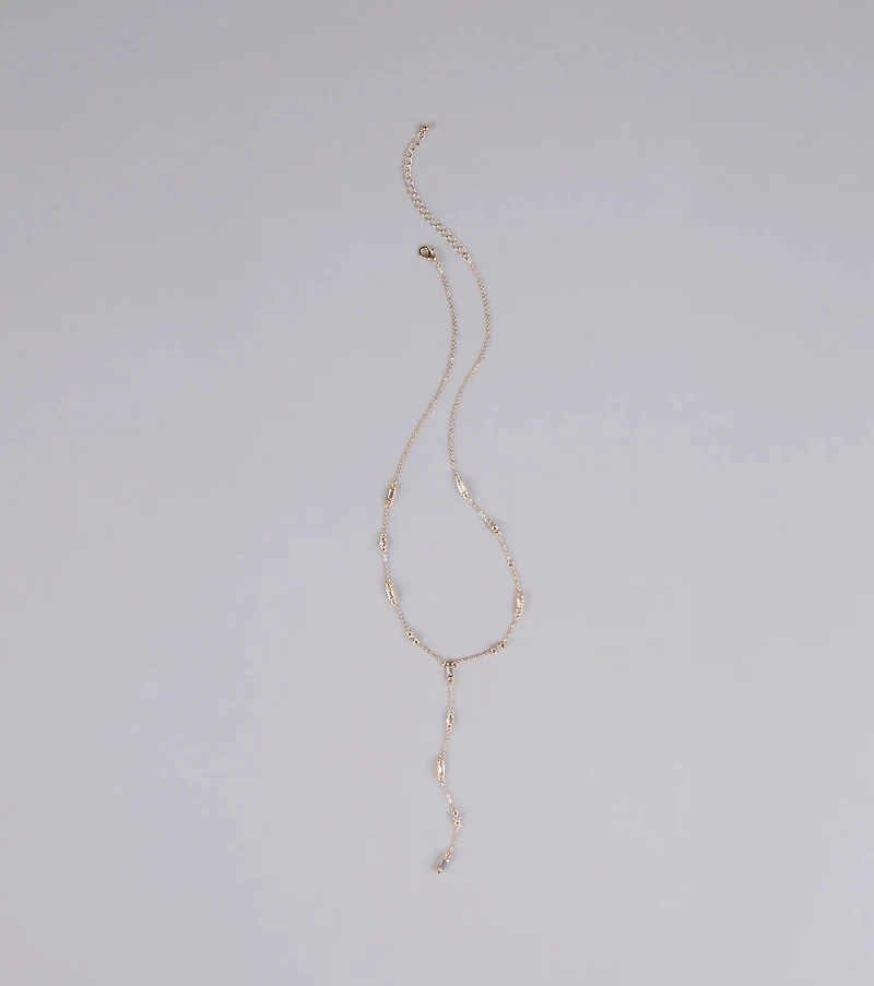 Best Version Of Me Rhinestone Lariat Necklace
