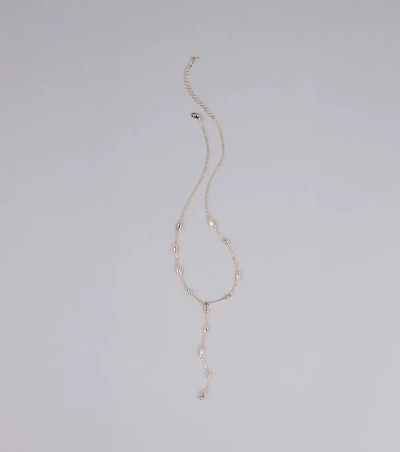 Best Version Of Me Rhinestone Lariat Necklace