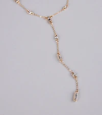 Best Version Of Me Rhinestone Lariat Necklace