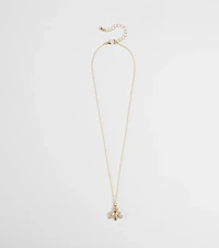 Cute Glamour Rhinestone Bee Charm Necklace