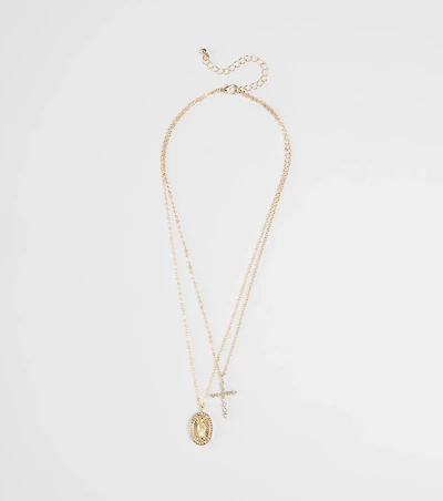 Dainty Blessings Cross Pendant Necklace