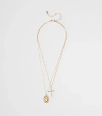 Dainty Blessings Cross Pendant Necklace