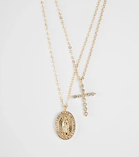 Dainty Blessings Cross Pendant Necklace