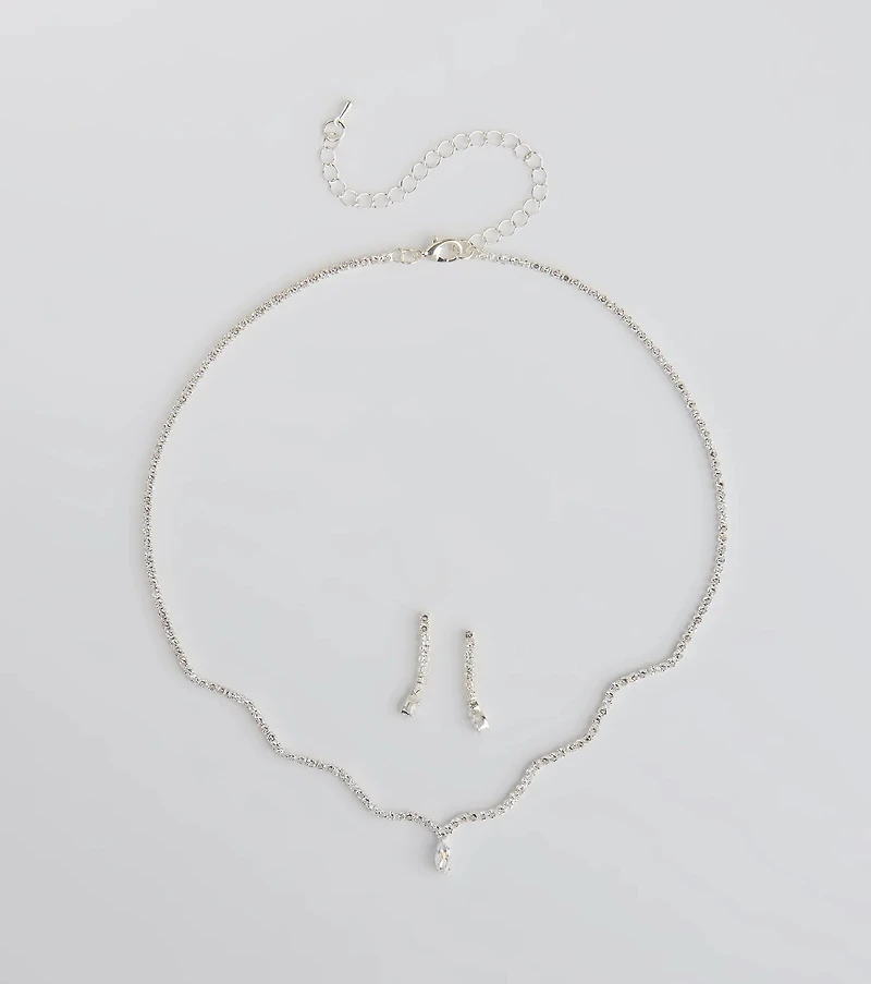 Major Gem Necklace And Earrings Set