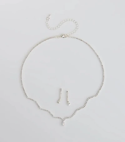 Major Gem Necklace And Earrings Set