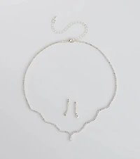 Major Gem Necklace And Earrings Set