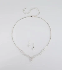 Dazzling Match Necklace And Earrings Set