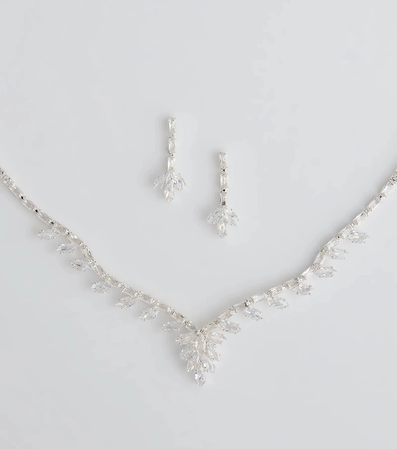 Dazzling Match Necklace And Earrings Set