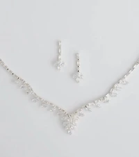 Dazzling Match Necklace And Earrings Set