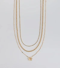 Wishing To Fly Butterfly Layered Necklace