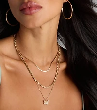 Wishing To Fly Butterfly Layered Necklace