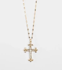 Full Of Faith Rhinestone Cross Necklace