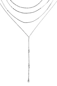 Rhinestone & Chain Lariat Set