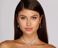 Elegant Tear Drop Rhinestone Set