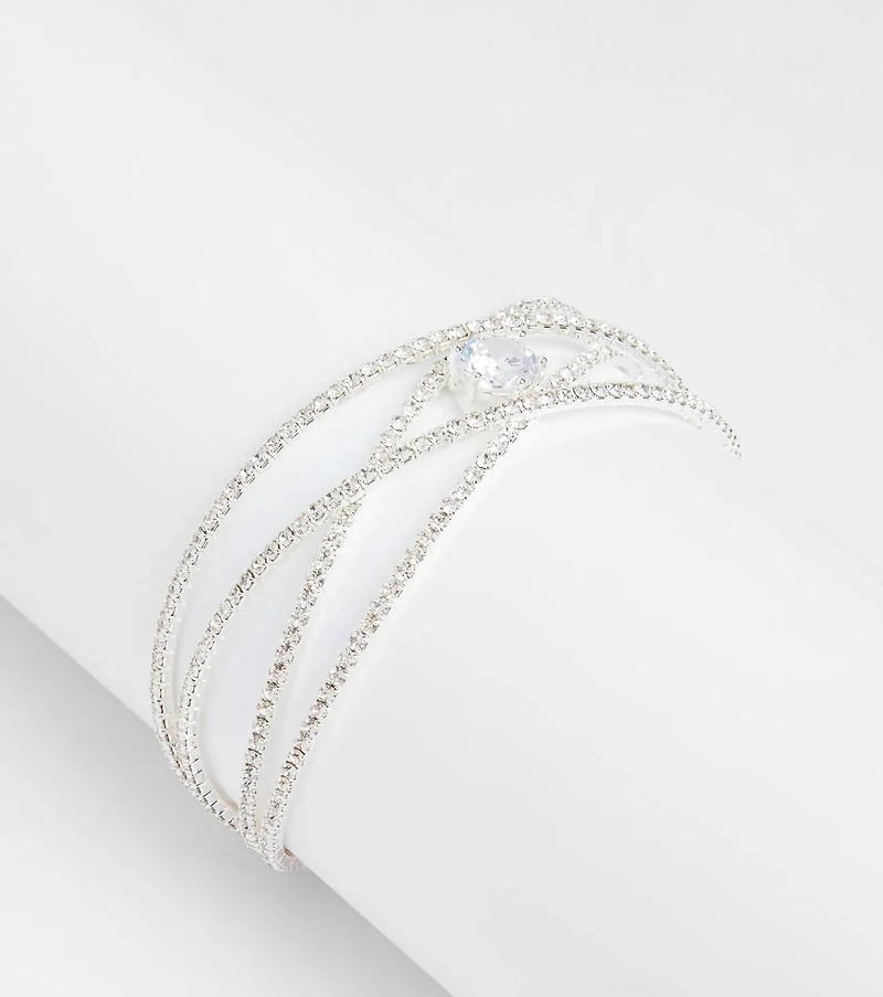 Glam Luxe Cubic Zirconia Criss-Cross Bracelet