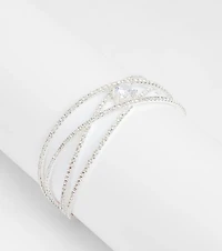 Glam Luxe Cubic Zirconia Criss-Cross Bracelet