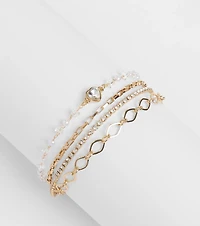 Sparkling Addition Heart Charm Layered Bracelet