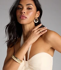 Bold Two Piece Bangle Bracelet Set