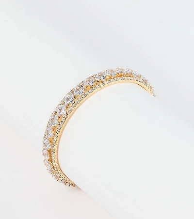 Glam Glimmer Rhinestone Memory Wire Bracelet
