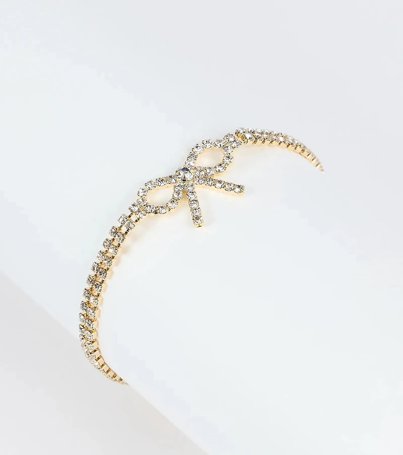 Perfect Bow Rhinestone Bracelet