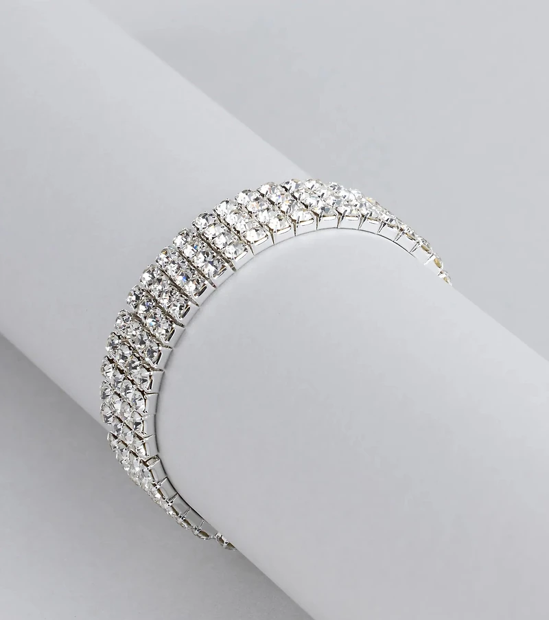 Major Glitz Rhinestone Stretch Bracelet