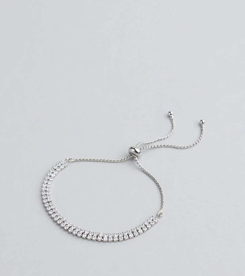 Glam Classic Cubic Zirconia Slider Bracelet