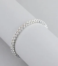 Pretty Shine Rhinestone Memory Wire Bracelet