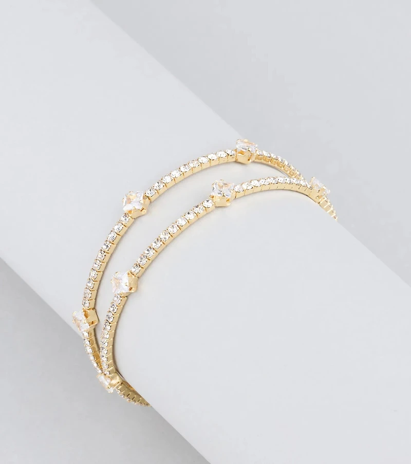 Gorgeous Shine Cubic Zirconia Cuff Bracelet