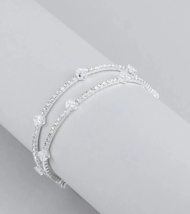 Gorgeous Shine Cubic Zirconia Cuff Bracelet
