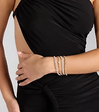 Exquisite Sparkle Rhinestone Four-Pack Bracelet Set