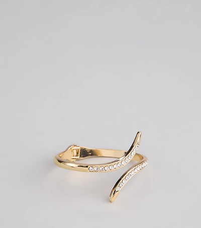Wrapped In Shine Rhinestone Cuff Bracelet