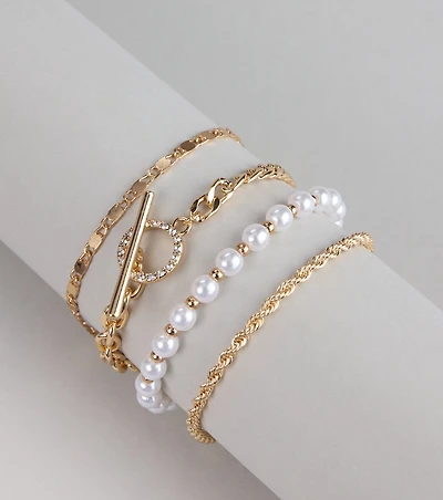 Luxe Shine Four-Piece Bracelet Set