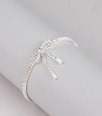 Classy Demure Rhinestone Bow Bracelet