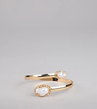 Luxe Aura Faux Pearl Arm Cuff