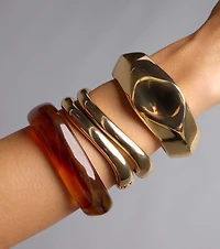 Shape Shift Resin Square Bangle Bracelet