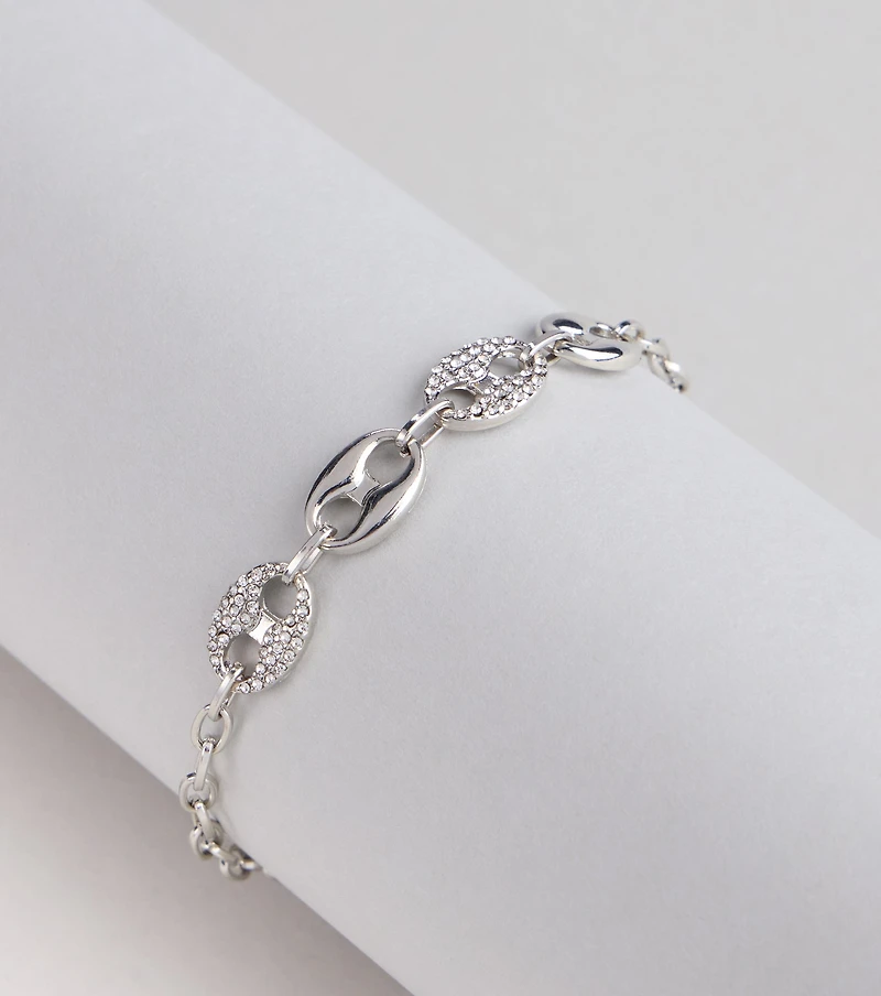 Shimmer Link Rhinestone Chain Bracelet