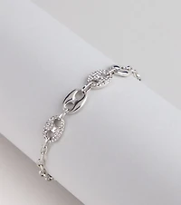 Shimmer Link Rhinestone Chain Bracelet