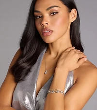 Shimmer Link Rhinestone Chain Bracelet
