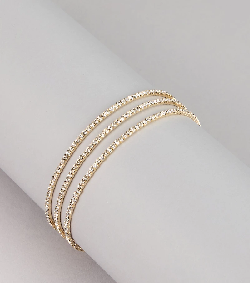 Spiral Shine Rhinestone Arm Cuff