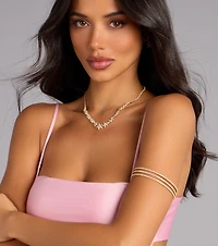 Spiral Shine Rhinestone Arm Cuff