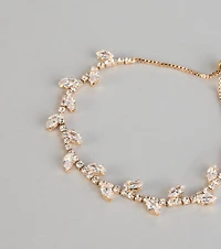 Delicate Bloom Rhinestone Leaf Bracelet