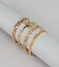 Bold Moves Chunky Chain Bracelet Set