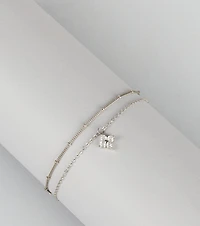 Lucky Layers Rhinestone Clover Anklet