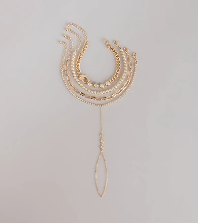 Luxe Sparkle Layered Hand Chain