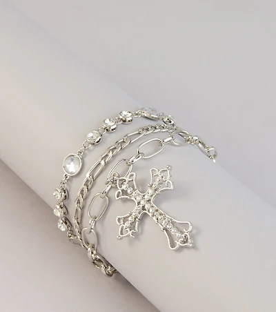 Extra Shine Cross Charm Anklet